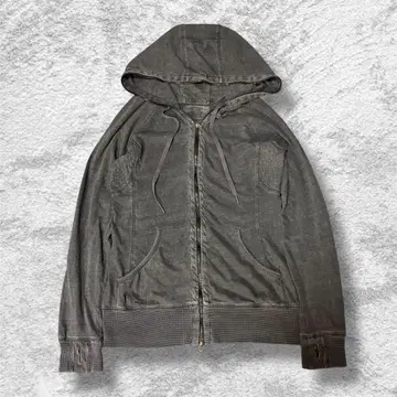 00s GOA 페어리 그런지 손가락 고리 지퍼 후드티