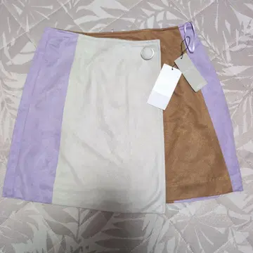 CECIL MC BEE 플레어 스커트 보라색 베이지 브라운 새상품