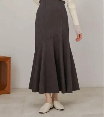 BAB 스커트 스웨이드 분또 변형 머메이드 스커트