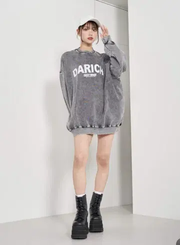 [미개봉 새상품] Darich 피그먼트 드롭 풀오버 C-GRY