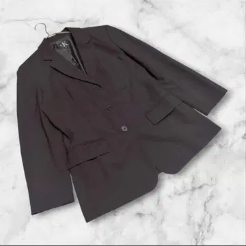 [ 캘빈클라인 ] ( 4 ) 테일러드 자켓 수트 무지 울 혼방 블랙