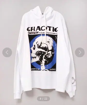 M2201 CHAOTIC 스컬 후디 롱T RNA