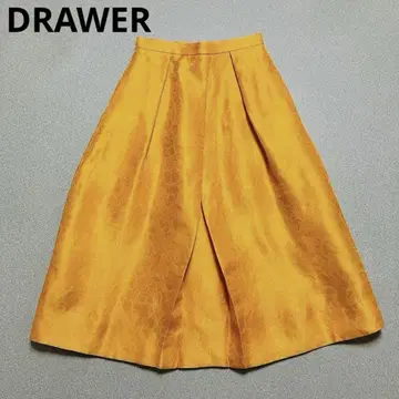 DRAWER 실크 100% 플라워 자카드 스커트 꽃무늬 드로어