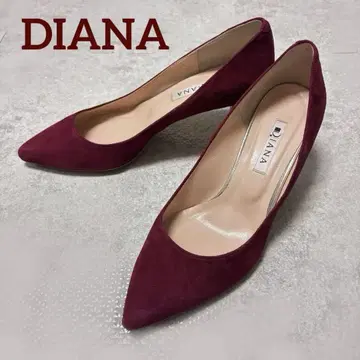 [ 컨디션 최상 Diana ] 다이애나 힐 펌프스 보르도 빨간색 스웨이드