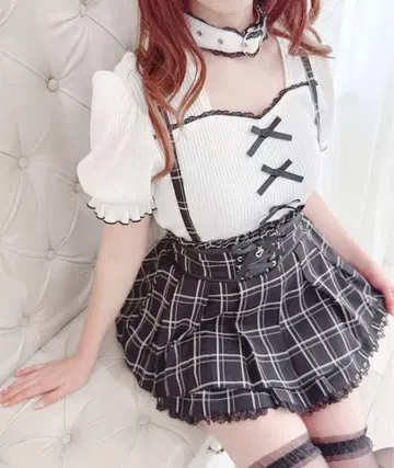 MA*RS(마즈) 하트 벨트 포함 골지 상의