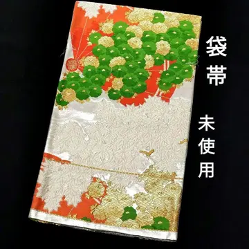 후쿠로 오비 순수 실크 히오우기 꽃 다발 단풍