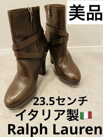[ 새상품급 ] 랄프 로렌 브라운 가죽 부츠 이탈리아제 23.5cm
