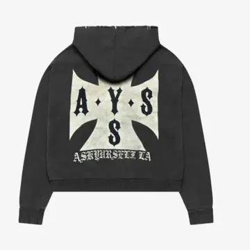 새상품 ASKYURSELF 드롭 숄더 빈티지 가공 후드티