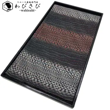후쿠로 오비 모던 요레지마 가로단 직조 무늬 격자 O-2437