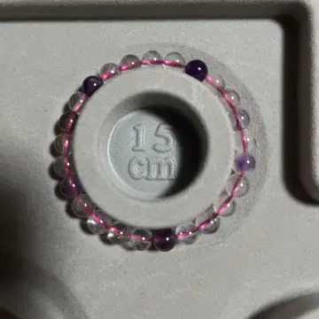 보라색과 핑크색 비즈 팔찌 15cm