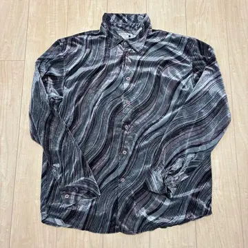 구제 의류 빈티지 vintage 벨로아 긴팔 셔츠 XL 스트라이프