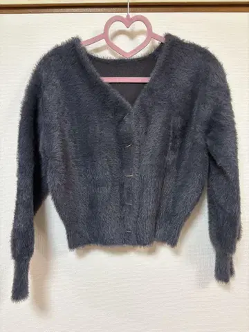 natural couture 바 단추 샤기 가디건