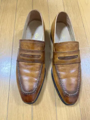 [새상품급] BEAMS HEART 브라운 가죽 로퍼 26.5cm