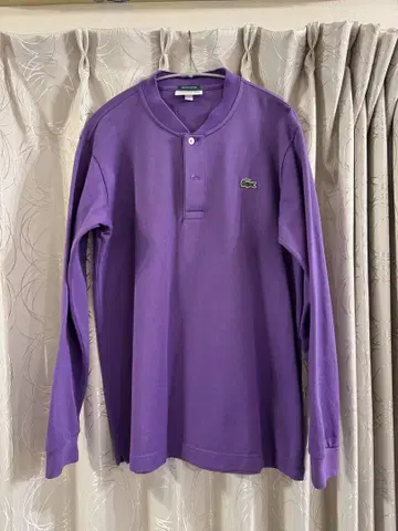 골프웨어 LACOSTE 긴팔 피케 셔츠 퍼플 US XS