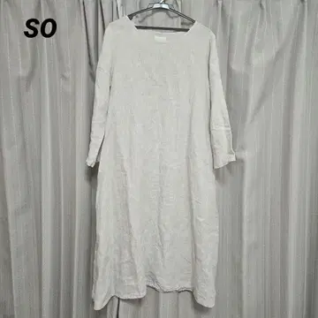 SO 에스오 린넨 A라인 롱 원피스 린넨 100%