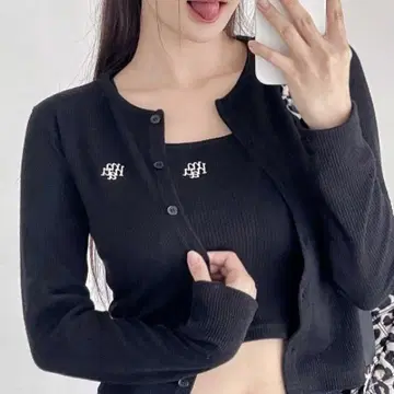 MUAHMUAH 가디건 블랙