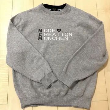 MCM 그레이 크루넥 트레이닝복 로고