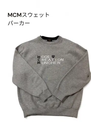 MCM 그레이 크루넥 트레이닝복 로고 맨투맨