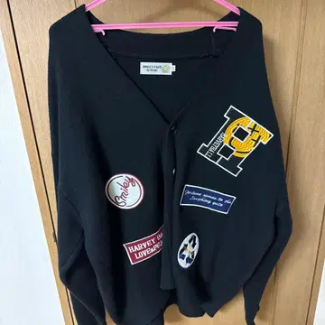 패치 블랙 가디건