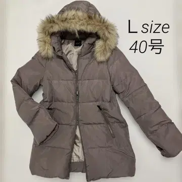 새상품급 다운 코트 다운 의류 후드 탈부착 가능 방한용 모카 브라운 L