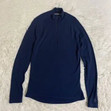 스마트울 하프 지퍼 긴팔 M 남성용 다크 네이비