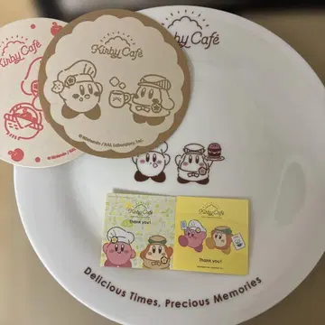 커비 카페 수베니어 플레이트 (스티커, 코스터 포함)