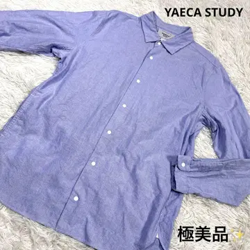 YAECA STUDY 컴포트 사이드 포켓 긴팔 셔츠 L 사이즈 블루