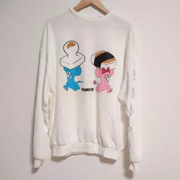 PUNYUS 오모치 맨투맨 트레이닝복 떡 화이트 빅 사이즈