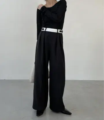 CAPRICIEUX LE'MAGE 마블 택 팬츠 36 블랙