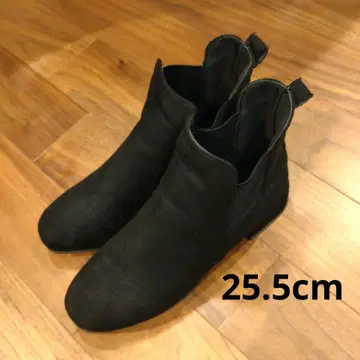 [ 25.5cm ] 블랙 스웨이드 사이드 고어 부츠