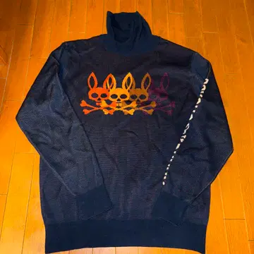 사이코 버니 터틀넥 니트 L 네이비