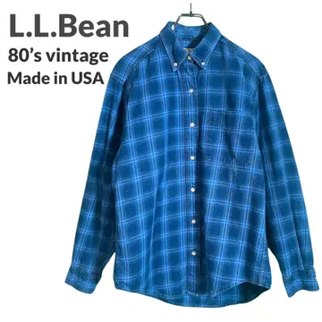 L.L.Bean 체크 무늬 플란넬 셔츠 80s USA제 긴팔 구제 의류