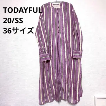 [ 새상품급 ] TODAYFUL 원피스 36 S 셔츠 스트라이프 퍼플
