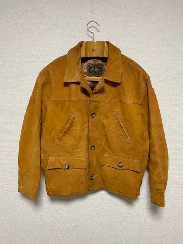 90s REDSKINS 천연 가죽 가죽 자켓 스포 자켓형 레드 스킨