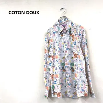 COTON DOUX 코토두 긴팔 셔츠 콜라주 올 패턴 스트레치