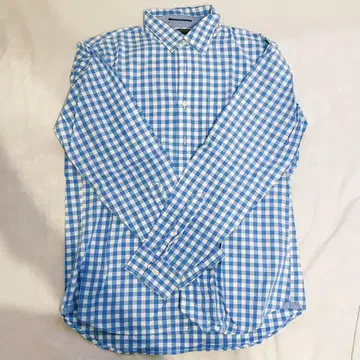 랜즈엔드 LANDS'END 깅엄 체크 빨간색 긴팔 셔츠 M 사이즈