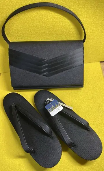 블랙 일본 의류용 백과 샌들 세트 장례 일본 의류 소품