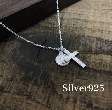 목걸이 남성용 남성 목걸이 크로스 마리아 실버925 코인