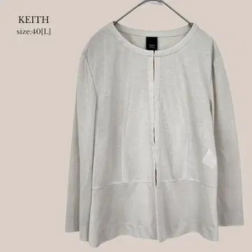 키이스 KEITH 새상품급 가디건 노카라 얇은 소재 긴팔 심플 MUJI