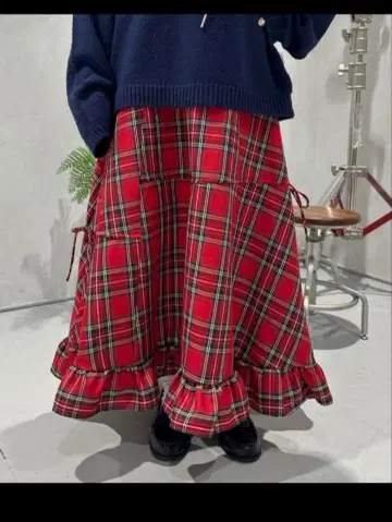 새상품 틸 어소트 더블 리본 프릴 스커트