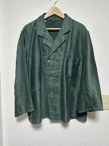 몰스킨 더블 브레스트 자켓 40s 50s 유럽 그린