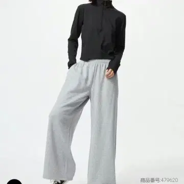 UNIQLO 맨투맨 와이드 팬츠 M 그레이