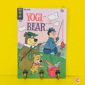 키 후크 우드 보드 벽 장식 벽면 수납 YOGI BEAR No.C