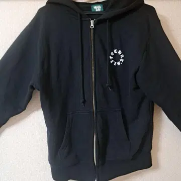 블랙 더블 지퍼 후드티