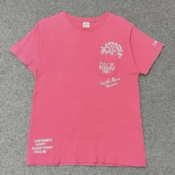DICK BREWER 반팔 티셔츠 하와이 서프 브랜드 핑크 M 사이즈