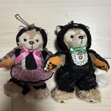 곰 봉제 인형 키링 2체 세트