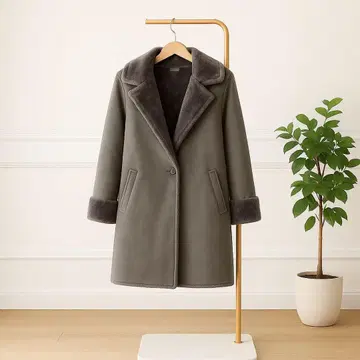 CLE des ZONES 크레드존 롱 무스탕 코트 여성용 M