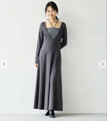 에메인 Aimeine 허리 쉐이프 스트레치 레이어드 원피스
