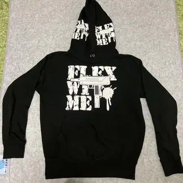 FLEXWITME 블랙 후드 부착 후드티