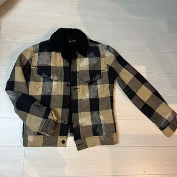 Lee TMT 콜라보 체크 무늬 플리스 자켓